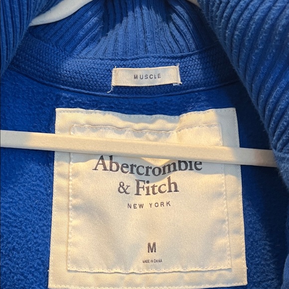 Abercrombie & Fitch Men's Muscle Fit Full-Zip Hoodie Royal Blue Size M - Picture 2 of 9